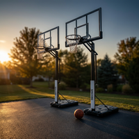 (2 Pack)  60-Inch Portable Basketball Hoop with Acrylic Backboard, Screw Jack Lift & Arena Slam Rim-Outdoor Play — Studio Shot