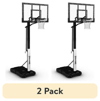 (2 Pack)  60-Inch Portable Basketball Hoop with Acrylic Backboard, Screw Jack Lift & Arena Slam Rim-Outdoor Play