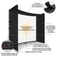 DIY Golf Simulator Impact Screen Frame Enclosure Kit Set, Use with Simulators, Durable Fabric with Velcro, Reinforced Black Border, 9.8'X9.8'X4.9' — How It Works
