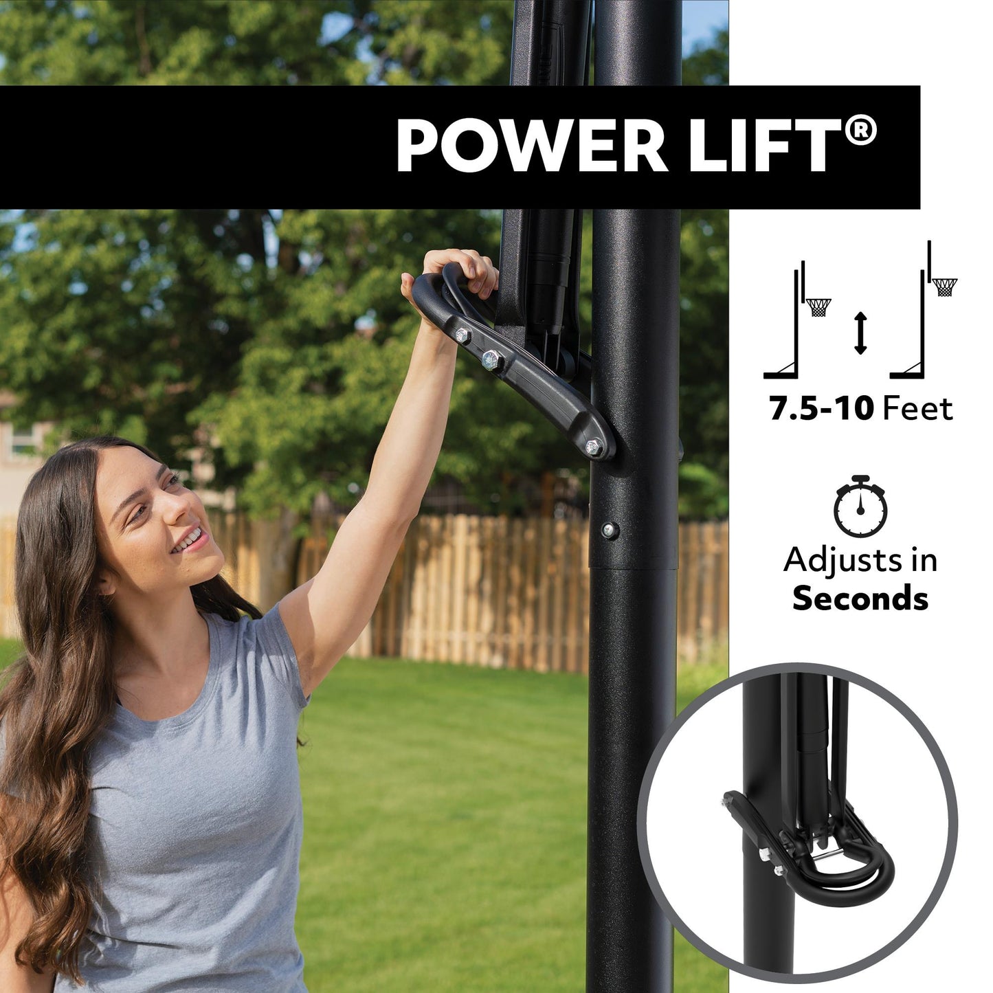 54-Inch Shatterproof Inground Basketball Hoop with Power Lift Adjustment & Slam-It Pro Rim – Model 71525-Outdoor Play