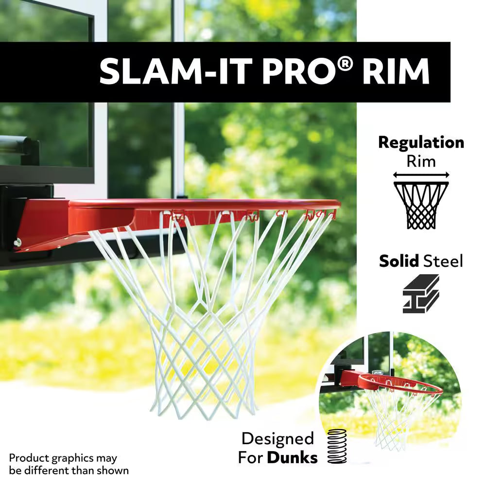 54 In. Polycarbonate Adjustable In-Ground Basketball Hoop