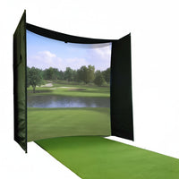 Golf Simulator Enclosure Kit Built for Indoor Practice, DIY Frame, Durable Fabric Screen, Velcro Attachment