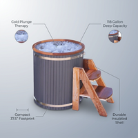 Cold Therapy 1 Person Ice Bath 118 Gallon Cold Plunge 37.5" X 33.25" — infographic