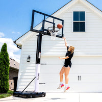 (2 Pack)  60-Inch Portable Basketball Hoop with Acrylic Backboard, Screw Jack Lift & Arena Slam Rim-Outdoor Play