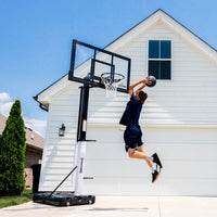 (2 Pack)  60-Inch Portable Basketball Hoop with Acrylic Backboard, Screw Jack Lift & Arena Slam Rim-Outdoor Play
