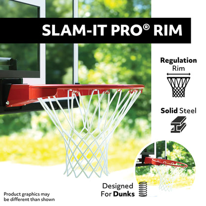 54-Inch Shatterproof Inground Basketball Hoop with Power Lift Adjustment & Slam-It Pro Rim – Model 71525-Outdoor Play